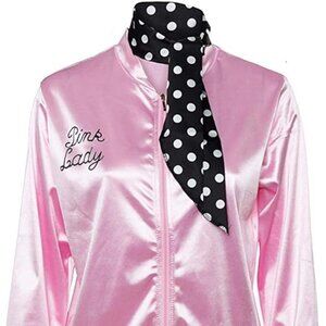 1950s Pink Satin Costume Jacket with Neck Scarf